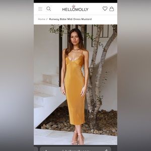 Hello molly Runaway Babe Midi dress mustard